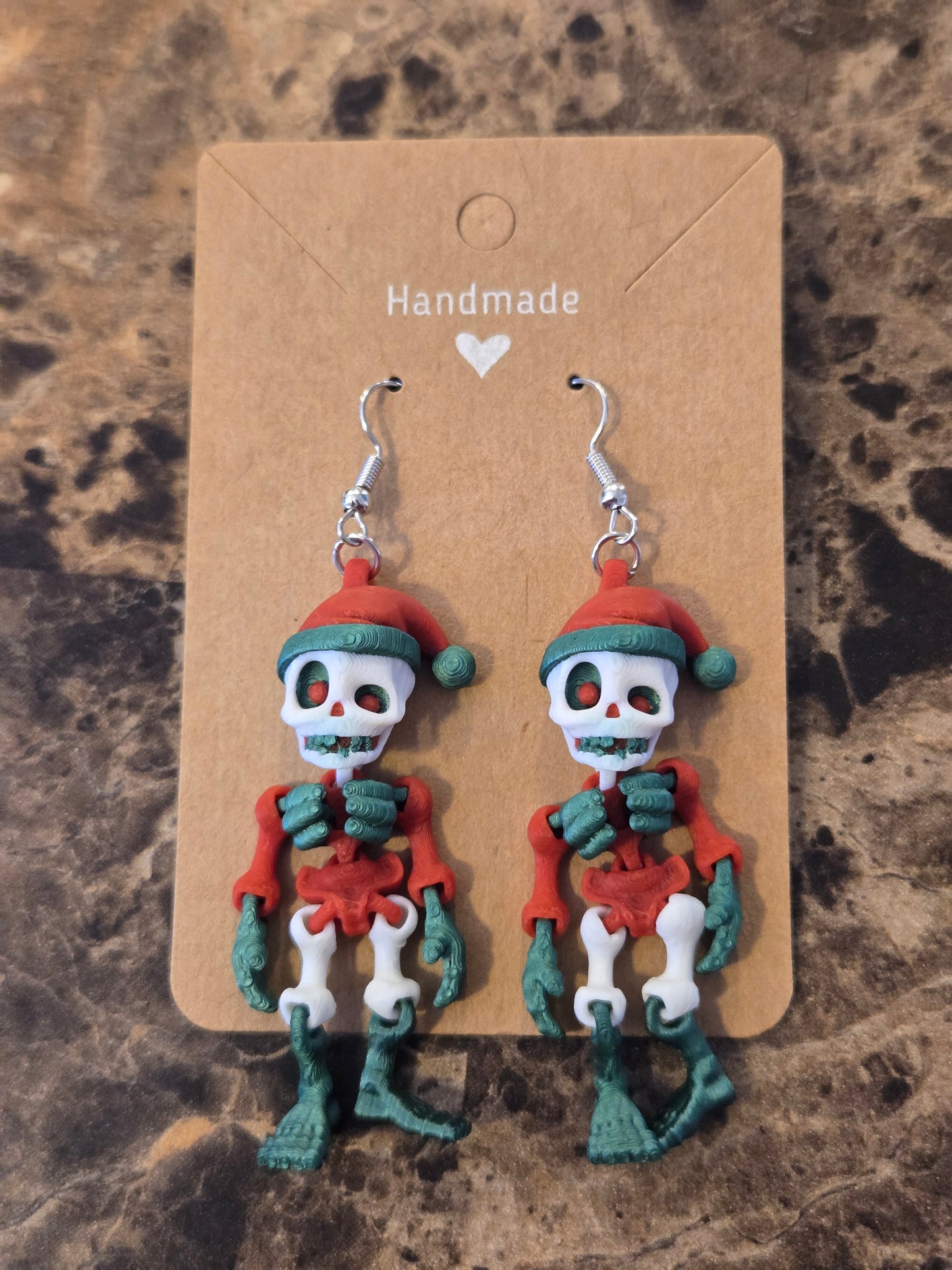 Santa Skeleton Earrings