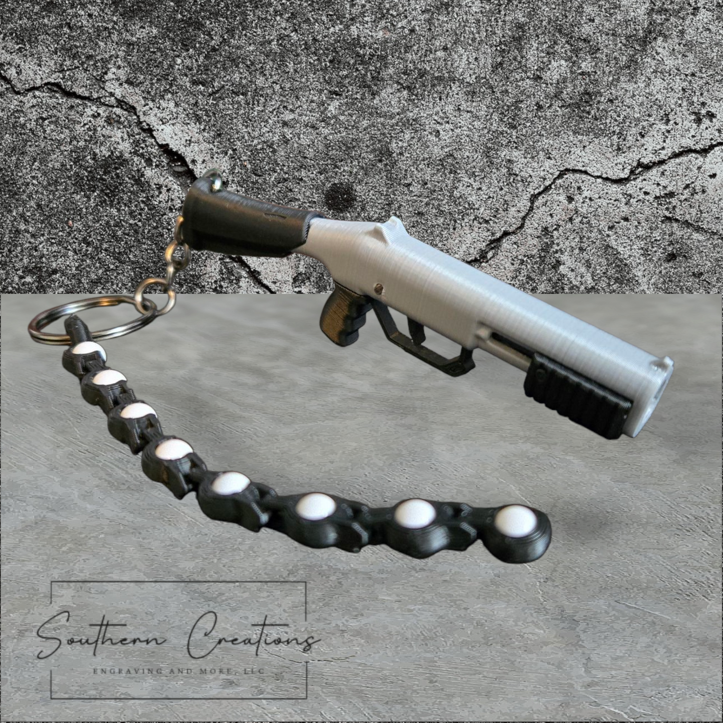 Pump Action Shotgun Keychain-Functional Blaster and Fidget Toy