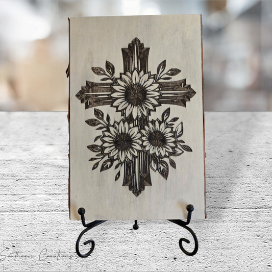 Sunflower Cross Sign