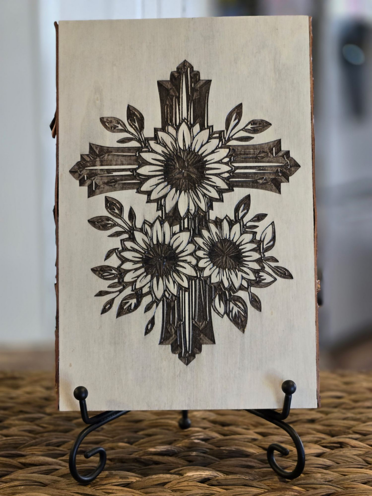 Sunflower Cross Sign