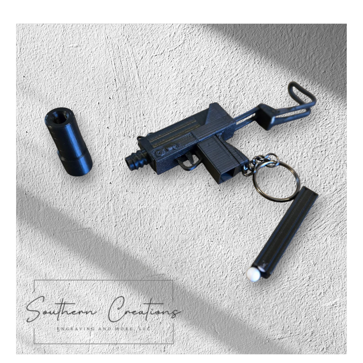 Mac-10 Keychain-Functional BB Blaster and Fidget Toy